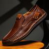 British Leather Shoes Leather Men's Casual Single Shoes Handmade Shoes Stitched Casual Leather Shoes