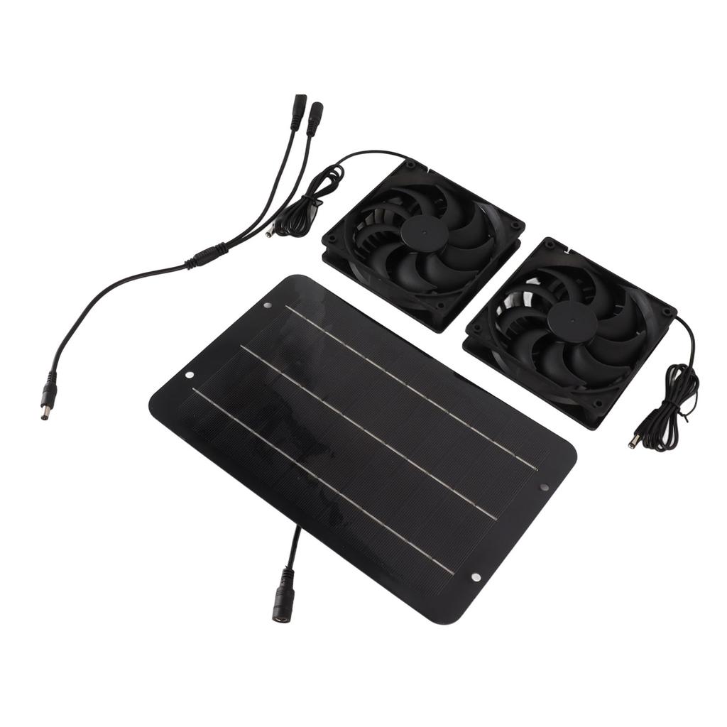 Комплект вентиляторов на солнечных батареях, водонепроницаемый портативный 10 Вт 12 В для курятника, теплицы, собачьего домика, сарая