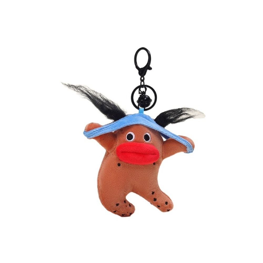Stuffed Big Eyes Fabric Doll Key Chain PP Cotton Ugly Doll Pendant  Unisex