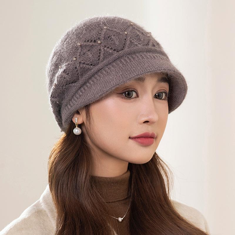 Hat Ladies Autumn and Winter Fleece Warm Stacking Hat Pullover Wool Hat