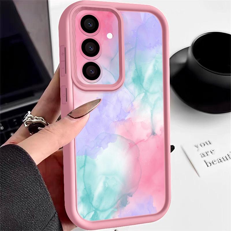 Чехол с цветным мраморным принтом для Samsung A57 A37 A27 A17 S26 Ultra S25 FE A56 A36 A26 A16 A55 A35 A25 A15 A54 5G S21 S22 S23 S24 Plus Ударопрочный чехол