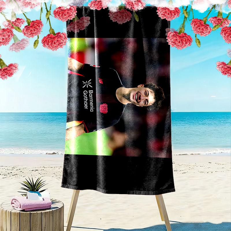 Bayer Leverkusen Ibrahim Maza Print Beach Towel, Large Soft Quick Dry Towel for Beach Camping Swimming