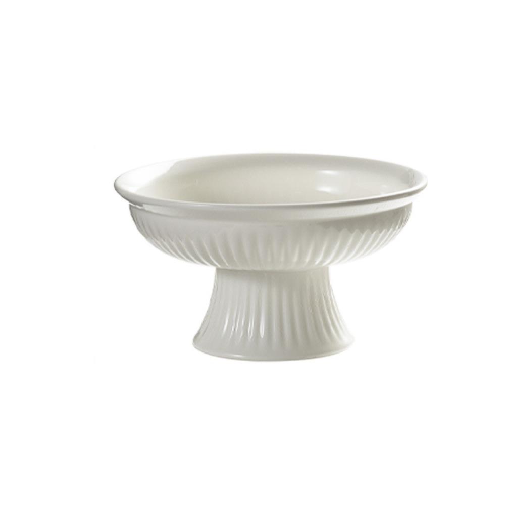 Ceramic High Foot Dessert Tray Heat-resistant Fruit Tray Simple Snack Dish Snack