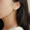 C Shape Geometric Korean Style Earrings Mental Hoop Earrings Female Stud Earrings Pearl Earrings