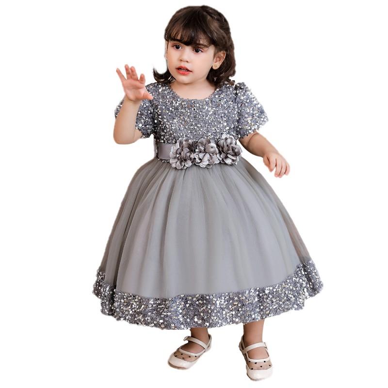 Girls Princess Dress Stage Performance Birthday Party Runway Show Cotton Blend Formal Gown