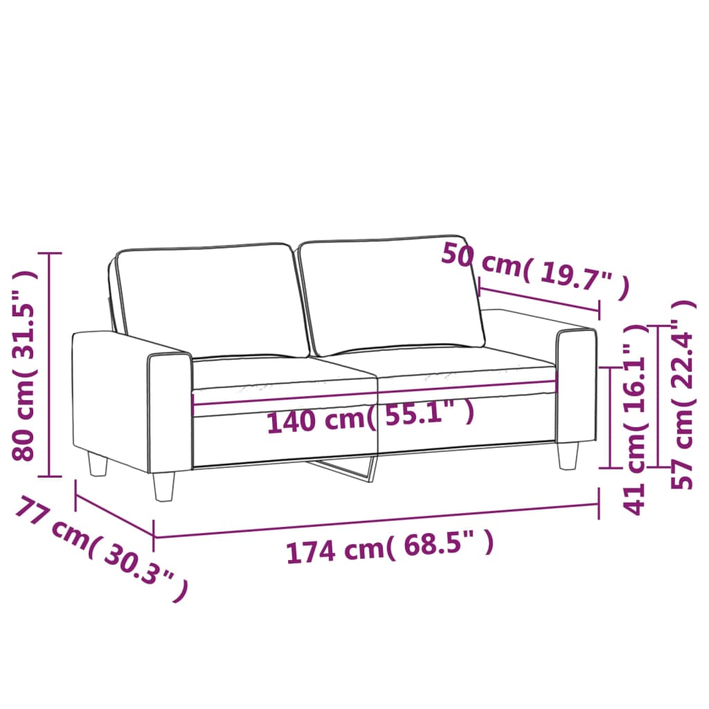 Vidaxl Sofa 2-Osobowa, Jasnożółta, 140 Cm, Tapicerowana Tkaniną
