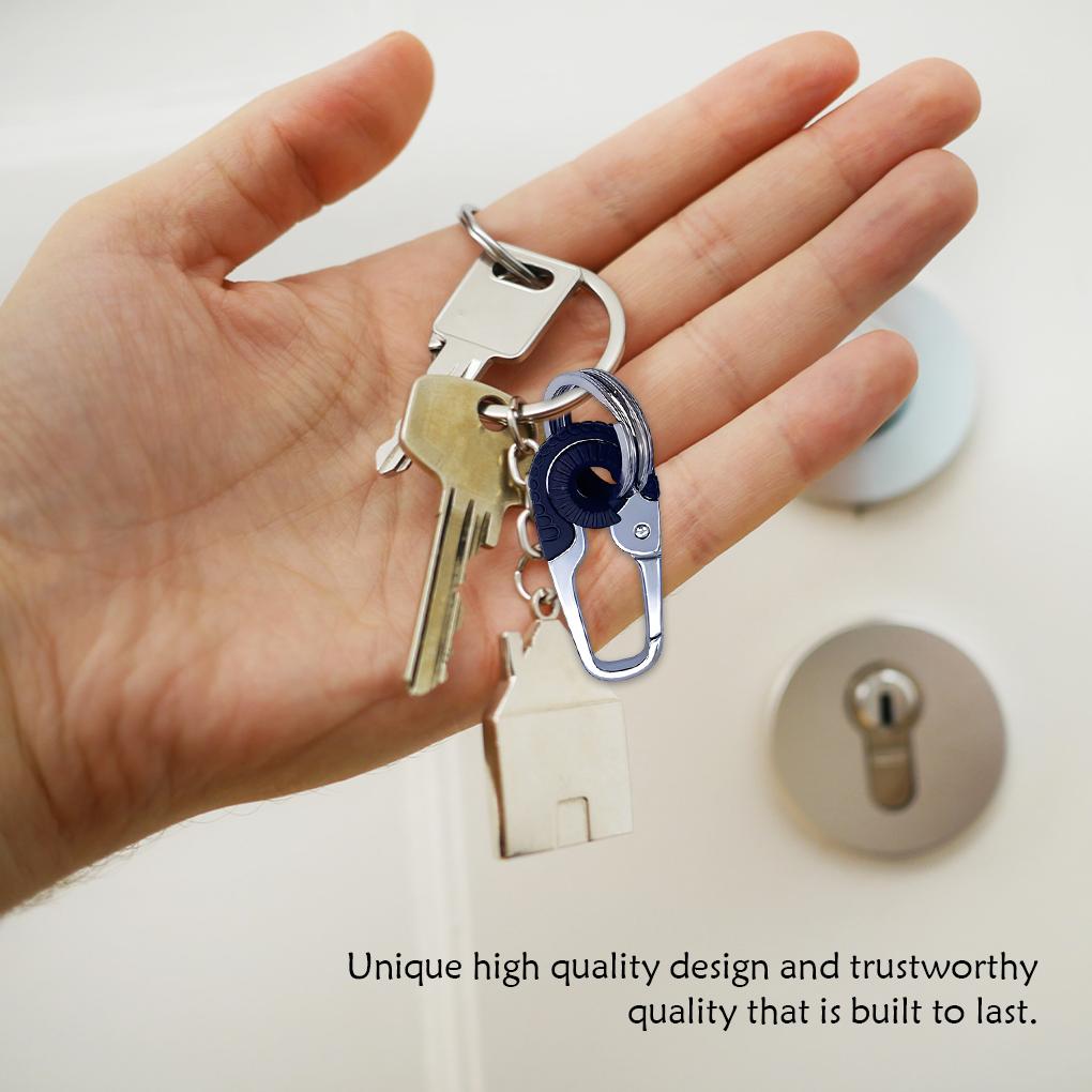 Мужской автомобильный брелок для ключей, держатель для ключей, металлический органайзер, двойное кольцо, пряжка, подвеска, модный женский брелок, автомобильные аксессуары