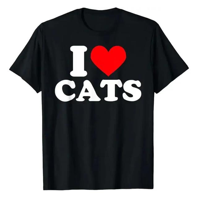 Camiseta Con Estampado De Corazon De I Love Cats
