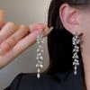 New Luxury Rhinestone Long Tassel Earrings For Women Bridal Wedding Drop Dangle Earrings Vintage Party Jewelry Accessories Gifts