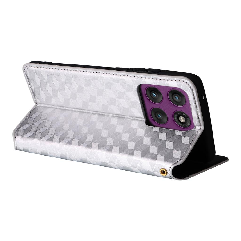 Чехол-кошелек для Motorola Edge 60 Pro 5G из кожи с ромбовидным тиснением