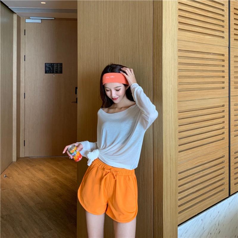 Спортивные шорты женские летние корейские версии свободные с высокой талией повседневные домашние пижамные штаны широкие шорты для ношения на улице