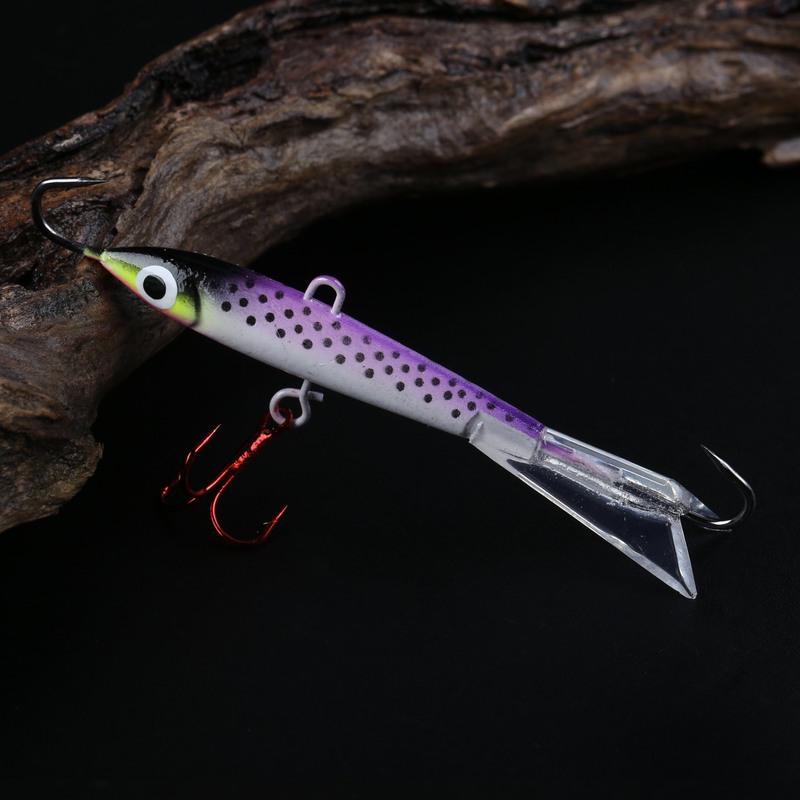 Ice Fishing Baits 2pcs Vertical Jigging Lures Winter Ice Balance Metal Lead Fishing Lures