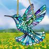 Gorgeous Hummingbird Sun Catcher - 7.87" Acrylic Stained Glass, Hanging Decor for All Seasons, Perfect Home & Garden Gift