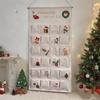 24 Days Christmas Advent Storage Pouch Countdown Calendar Fabric Hangable Bags Reusable Holiday Home Wall Decoration 50x100cm