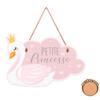 [A0705] - Pink 'Little Princess' Wooden Plaque - 18. 5x12. 5 Cm