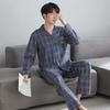 Pajamas Men'S Pure Cotton Spring And Autumn Long-Sleeved Cotton Autumn And Winter Thin Can Be Worn Outside Casual Loungewear Men'S Suit