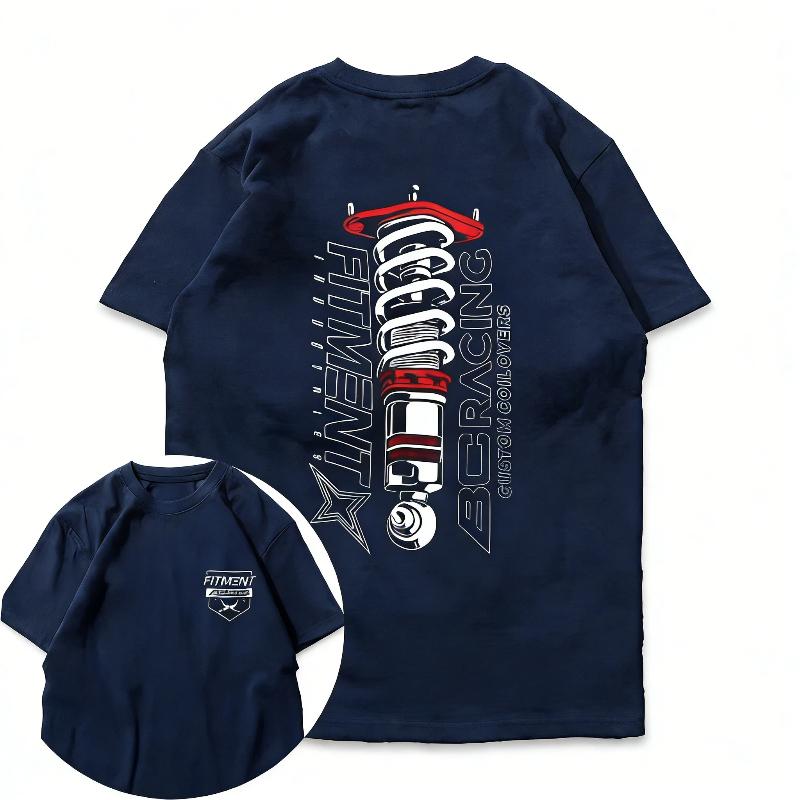 Summer Pure Cotton Heavyweight American Style BC Short-Sleeve Car Modified T-Shirt, Loose-Fitting, Twisted-Neck, Versatile,