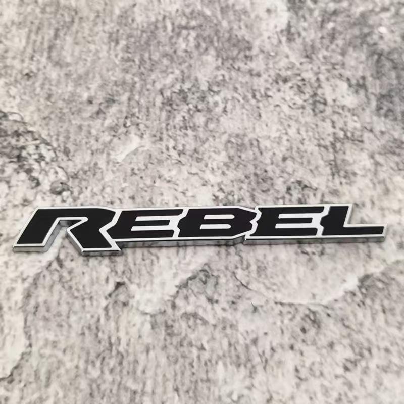 Modified REBEL letter car emblem 3D metal REBEL English body sticker personalized letter car sticker