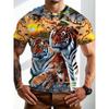 Fashion Dog Pattern Men's T-shirt Short Sleeved T-shirt Summer Oversized T-shirt Round Neck Casual Animal 3D Printed Top Men's Clothing