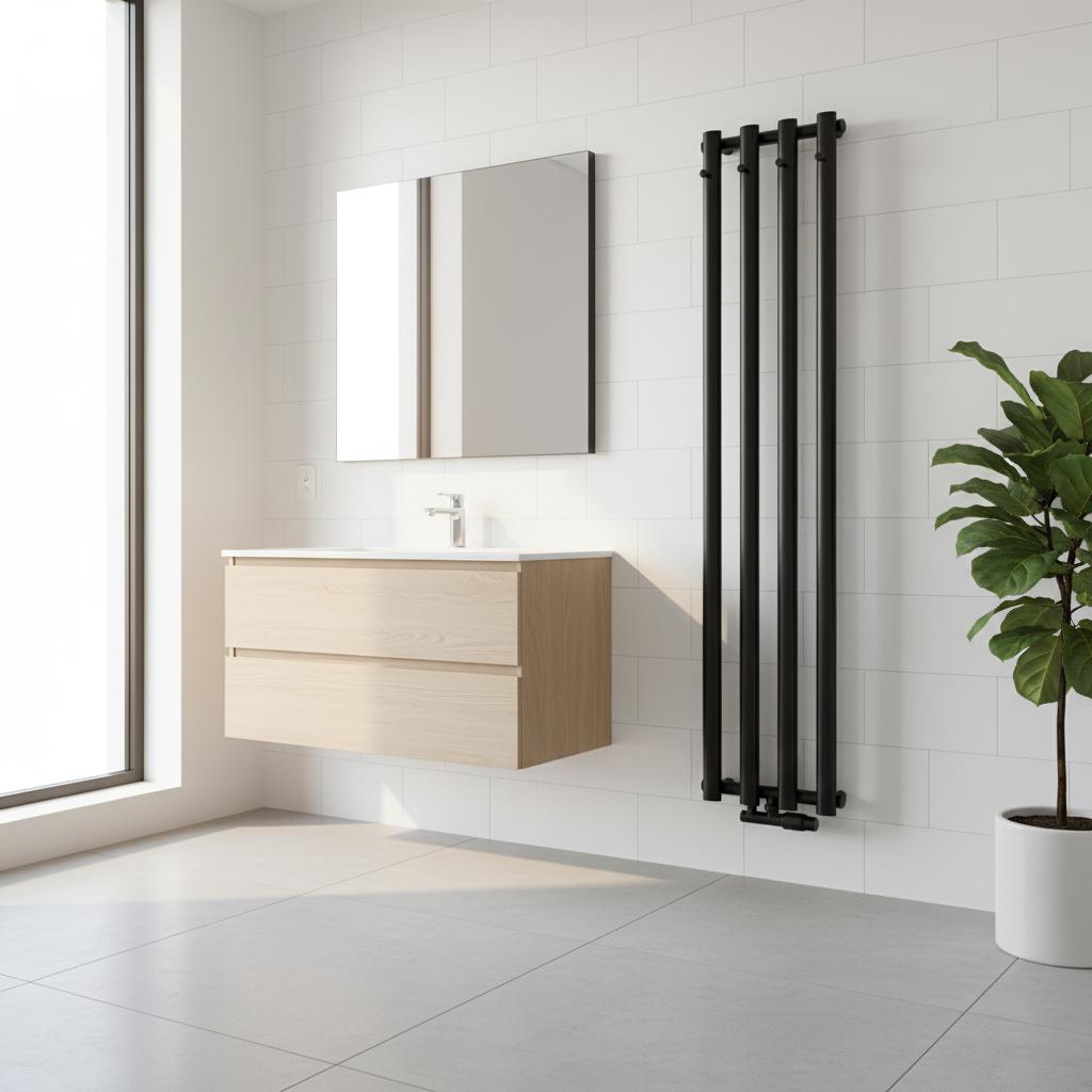 Luxrad Azure bathroom radiator 150x33.2 cm matt black STR ZDC 416 W