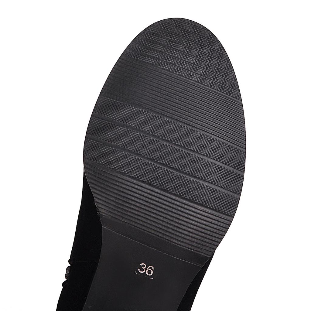 Женские сапоги на высоком каблуке осенне-зимние удобные универсальные сапоги на толстом каблуке большого размера среднего размера