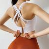 Plus Size Women Spring Autumn Shockproof Cross Back Sports Bra Solid Quick Dry Push Up Running Fitness Yoga Bra