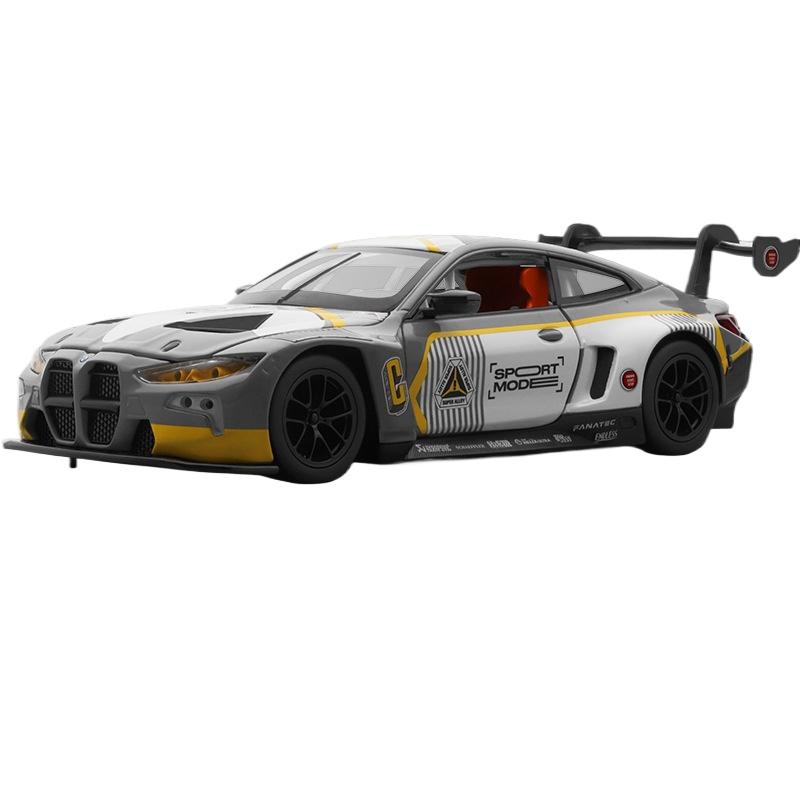 1/24 BMW M4 GT3 Купе Супер Гоночный Мини GT Сплав Металл Литой Модель Автомобиля Звук и Свет Коллекционирование Хобби Декоративное Украшение Мальчик