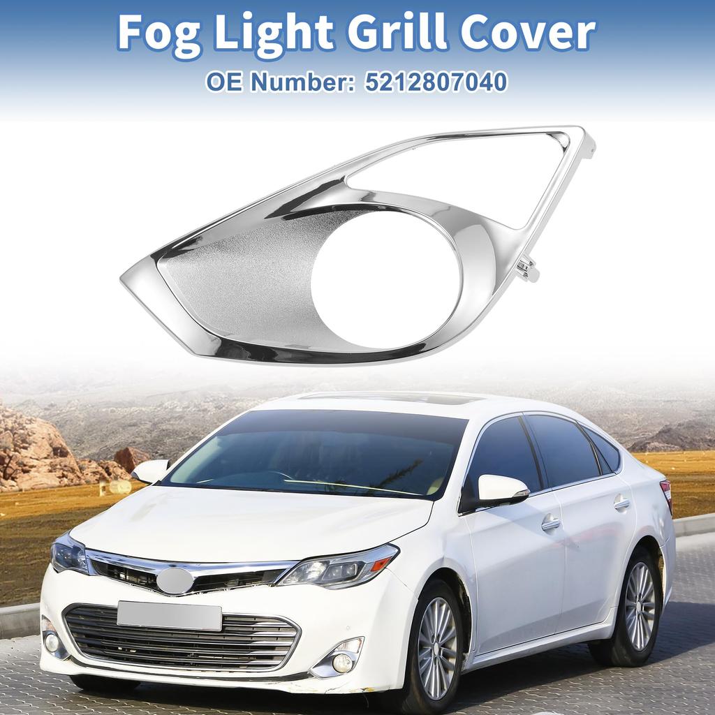ABSOPRO Вставки крышек противотуманных фар переднего нижнего бампера для Toyota Avalon Серебристый тон 1 Передняя левая 2013-2015, АБС, Штука,