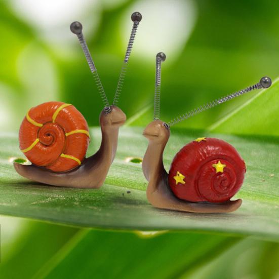 4 шт. Красочная фигурка улитки Весенние щупальца Статуя улитки Смола Скульптура животного Украшение для наружного сада Газон Двор Цветочный горшок