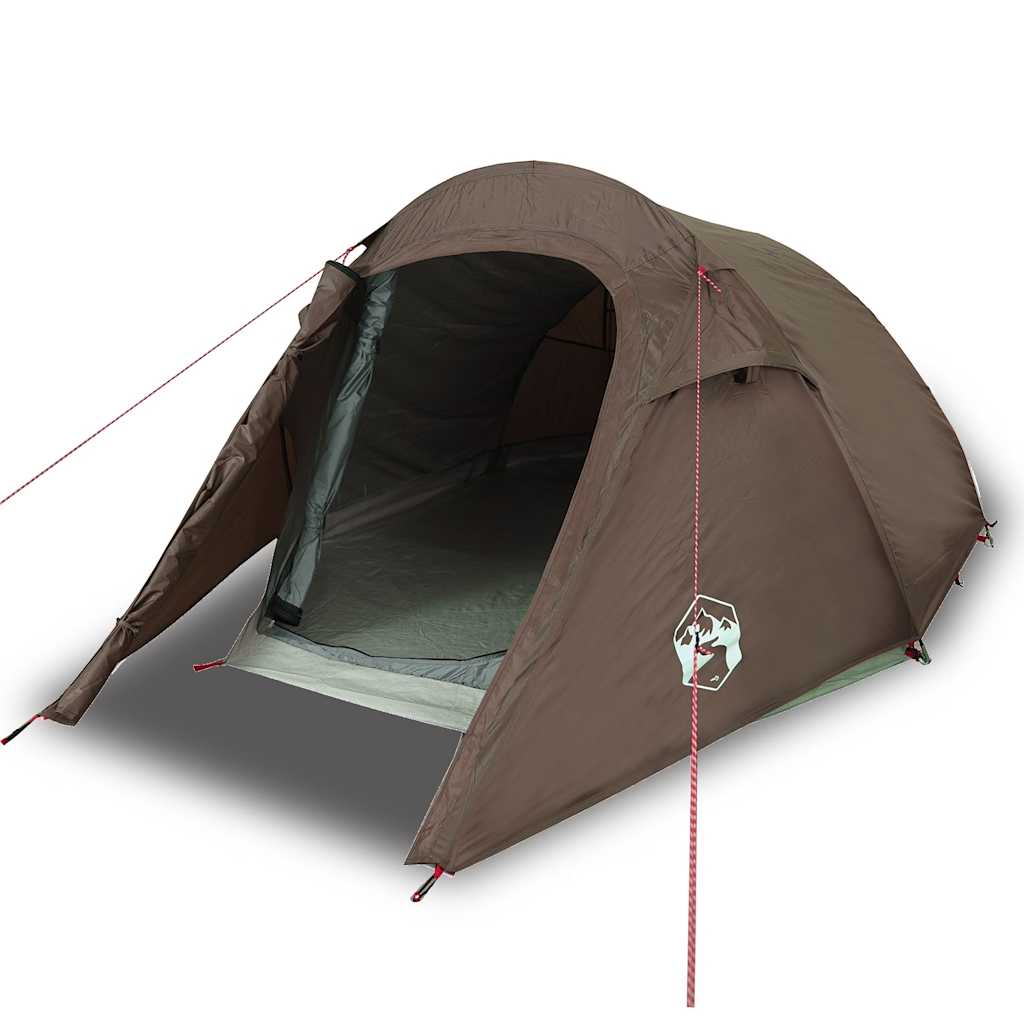 Tunnel Tent for 3 Persons Brown Waterproof