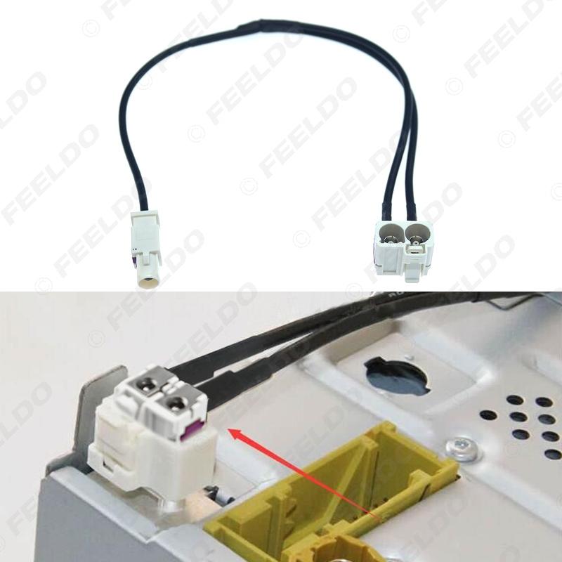 For VW Head Unit FAKRA 2In1 Diversity Resume Convertor Splitter Y Cable Wire Harness For RNS510 RCD510+ Antenna Radio Adapter