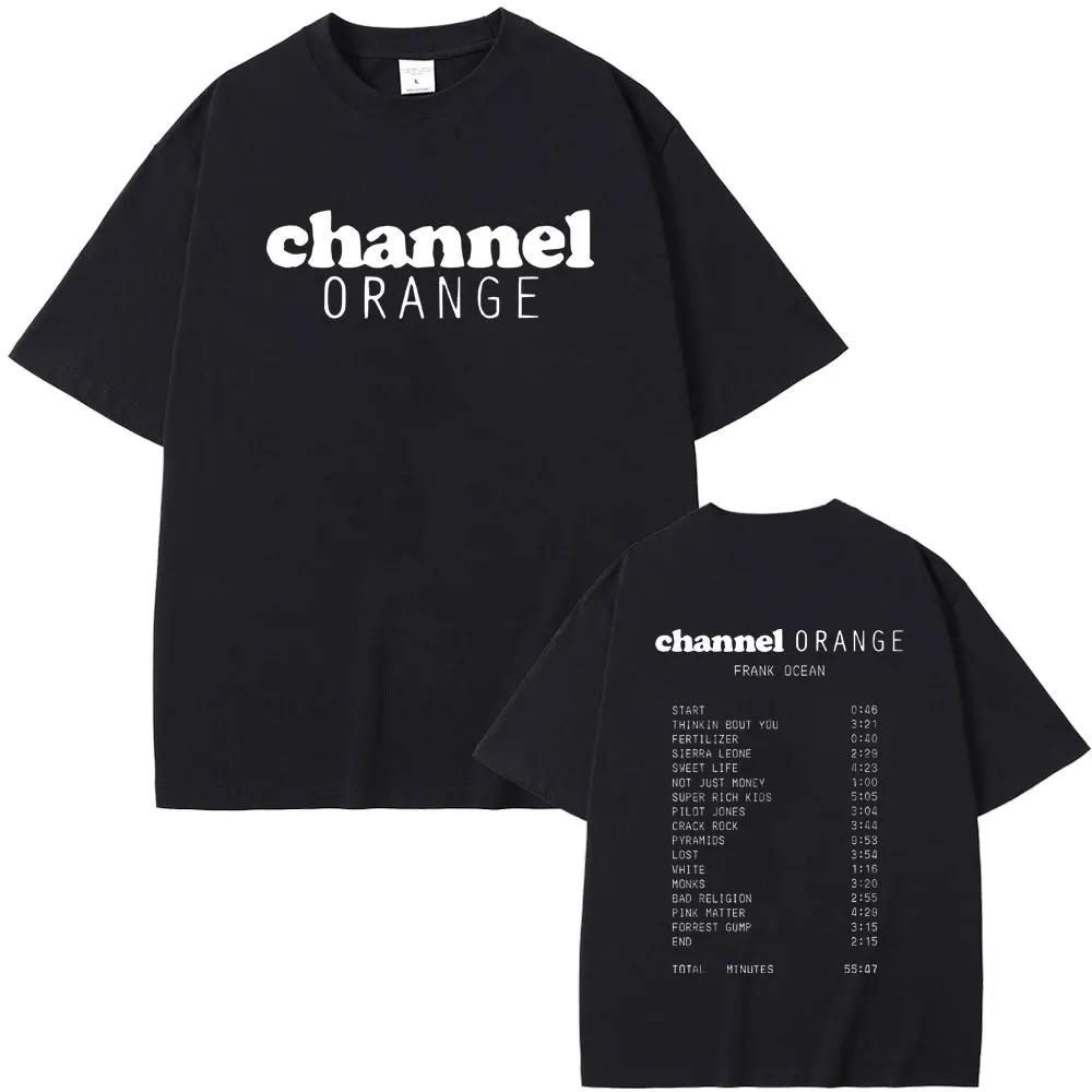 Футболка с принтом Rapper T Shirt Channel Orange Графическая футболка Океан Оверсайз футболки Блондин Хип-Хоп Винтажная футболка Мужская уличная одежда