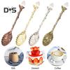 Heavy Duty Tea Scoop Engraved Flower Pattern Hard Ice Cream Dessert Scoop Scooper