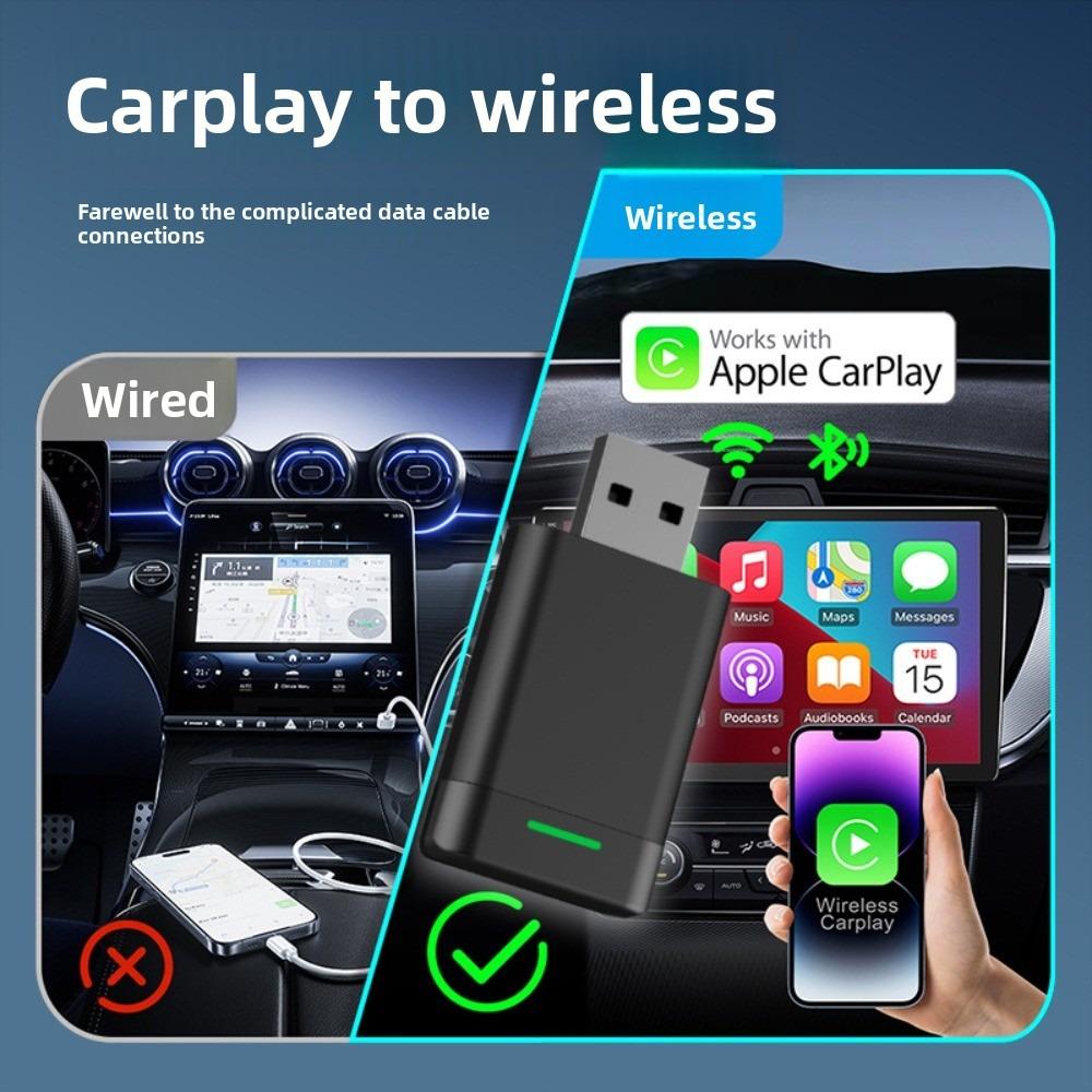 Wireless CarPlay Android Auto Box 2 In 1 Car Adapter Plug and Play Fast Connection for iPhone Android