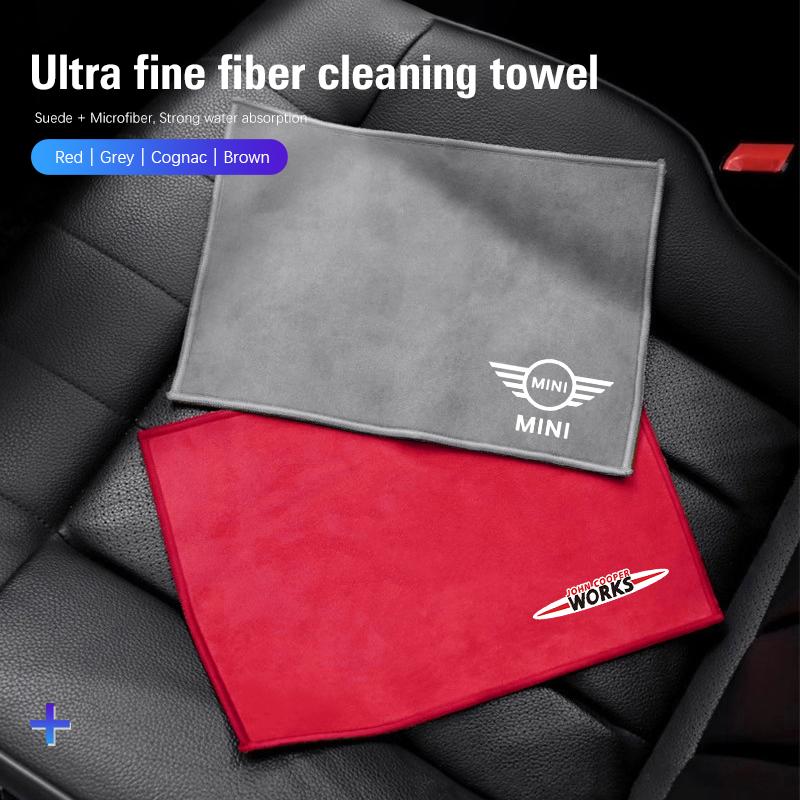 Coral Fleece Car Double-sided Towel Microfiber Cleaning Facecloth For MINI Cooper JCW Countryman Clubman Cabrio Paceman WORKS