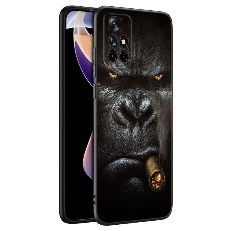 Крутой чехол для телефона Horror Gorilla Ape Face для Xiaomi Redmi Note 7 8 8T 9 9S 10 10S 10T 11 11S 4G 11E 11T Pro 5G мягкий черный чехол
