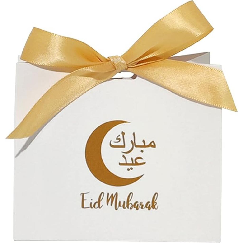 5 шт. коробка конфет Eid с лентой, подарочная упаковка, контейнер для детского украшения для праздника, вечеринки, праздника, празднования