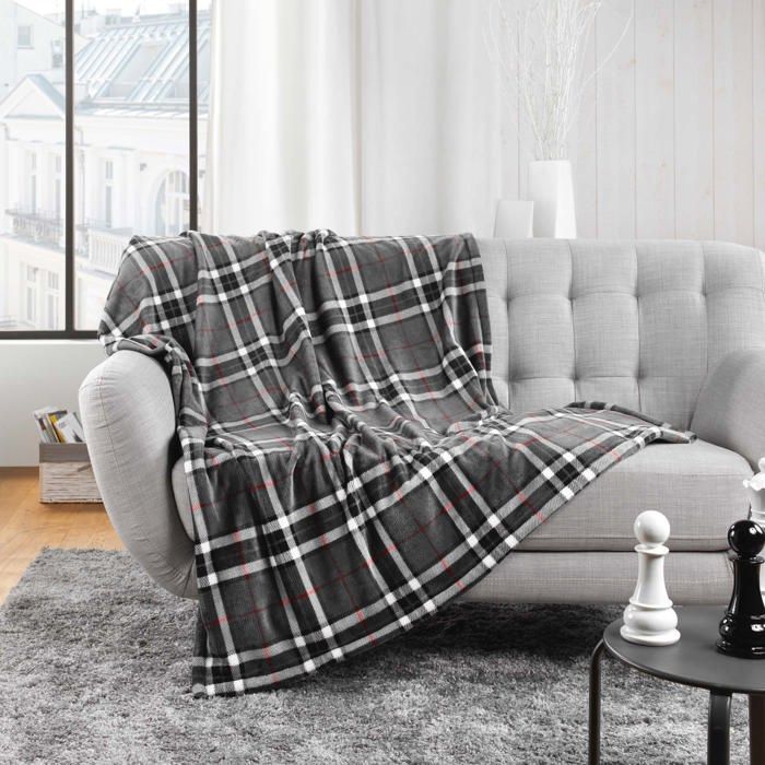 Plaid flanelle + poche pour pieds 125 x 150 cm Scottish