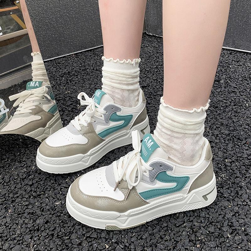 Мода 2025 Новая мода Сочетание цветов Повседневная обувь Спортивная вулканизированная обувь Модные кроссовки на толстой подошве с низким верхом