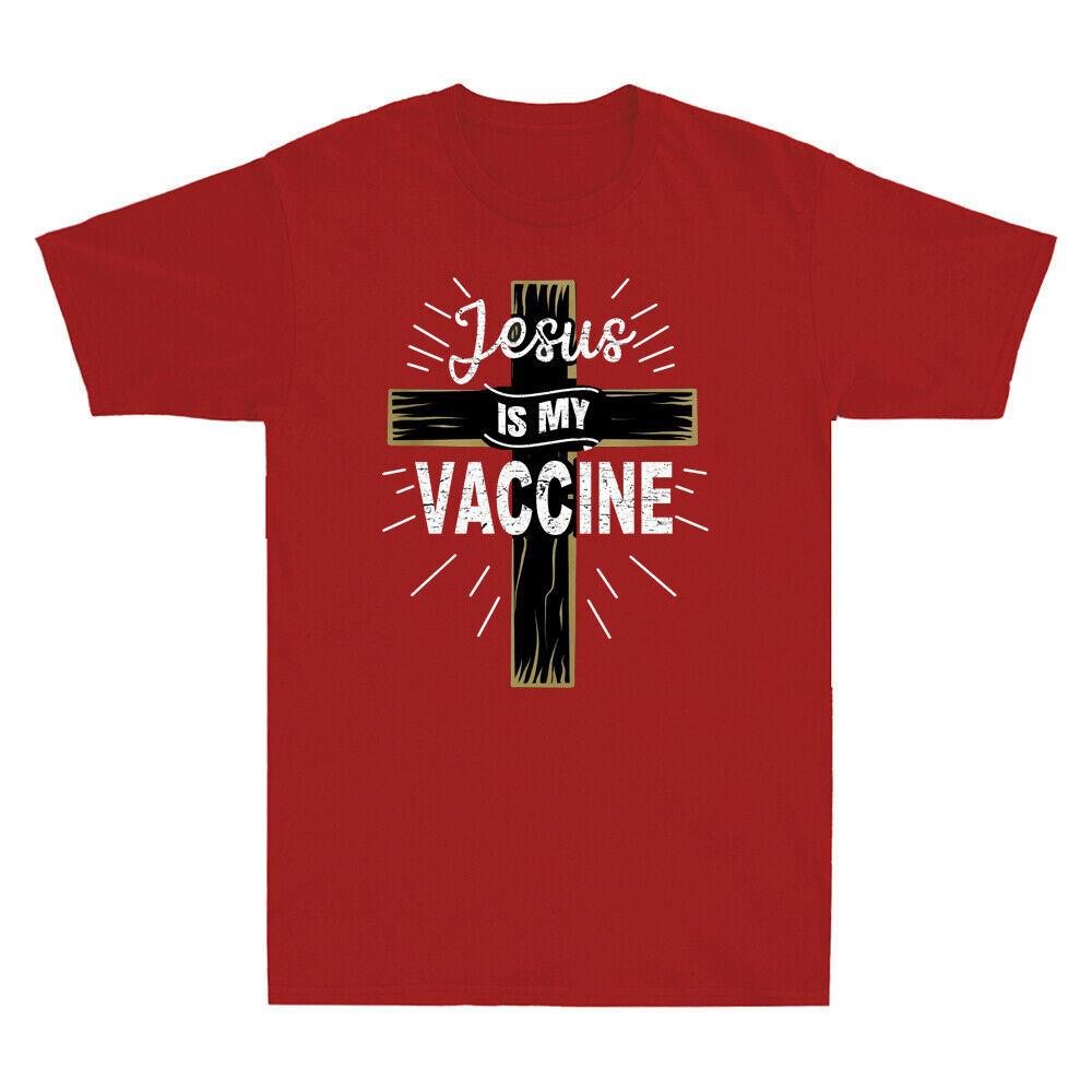 Jesus Is My Vaccine Christian Faith Jesus Funny Vaccine Joke Vintage Men T-shirt