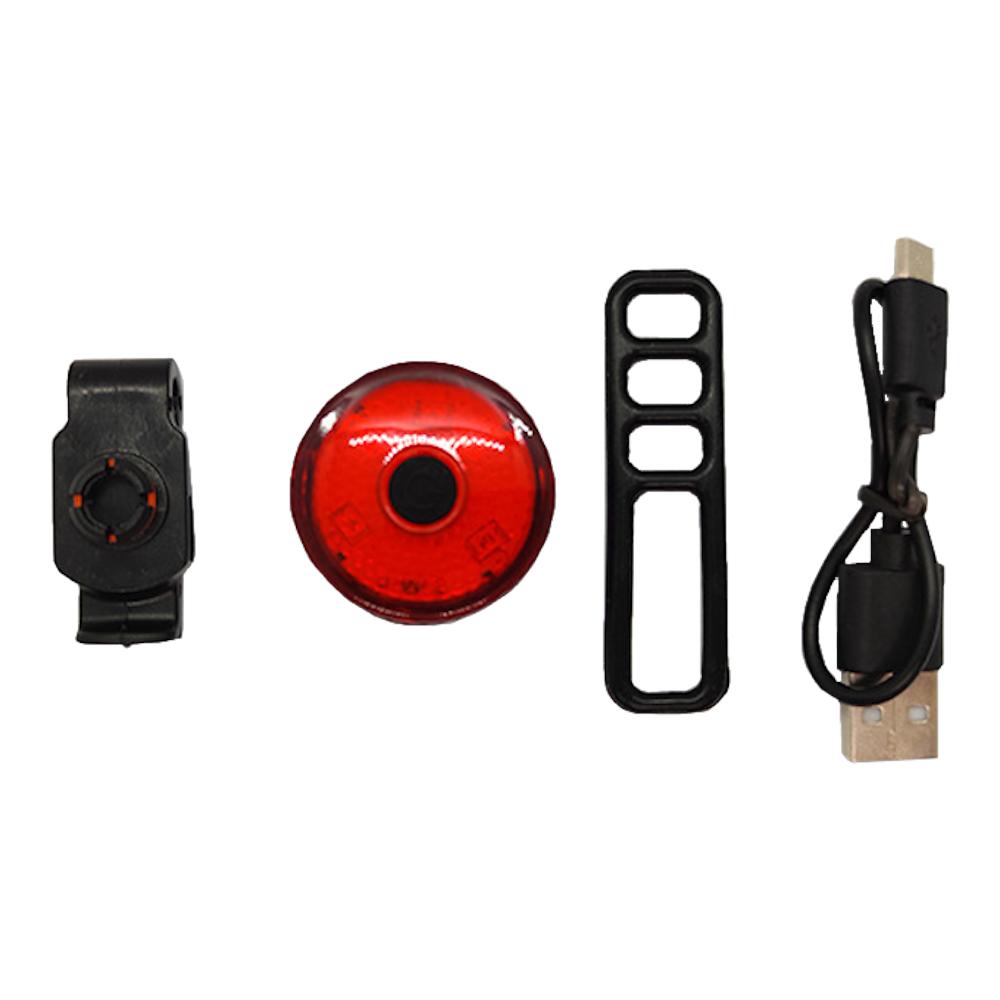 Lampka rowerowa czerwona led okrągła tylna usb opaska gumowa bryzgoodporna