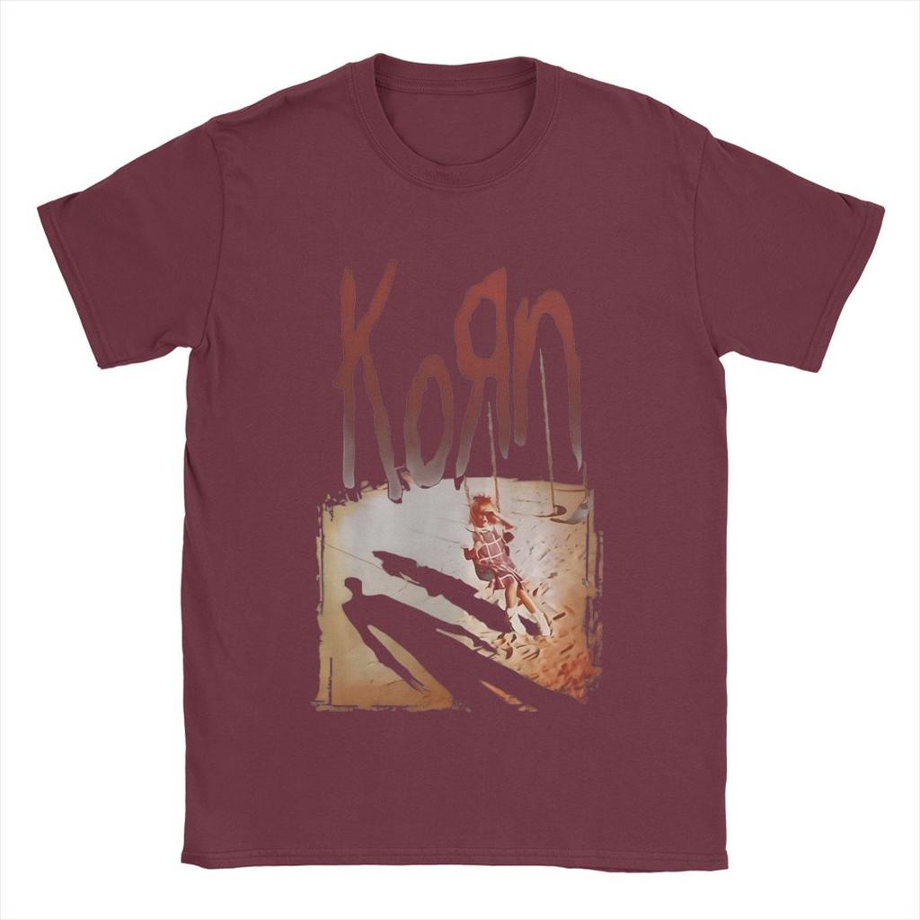 Korn Men's T Shirt  Vintage Tees Short Sleeve O Neck T-Shirts Cotton  Clothes
