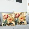 Floral Print Cushion Cover Pillowcase with Zipper Super Soft Wear Resistant Easy Maintenance Decorative Pillowslip