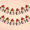 6pcs/12pcs Christmas Customizable Santa Hat Pattern Banner Boys' and Girls Birthday Parties Creative Background Decoration