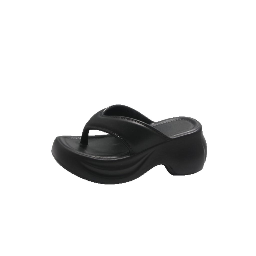 Fashion Cool Sandals Summer 2025 New Style Flip Flops Women's EVA Thick Sole Fashionable Slope Heel Height Increasing Beach