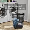 Передвижная корзина для белья 2,6 бушеля, пластиковая с открытым верхом и колесиками, легкая, прямоугольная, вентилируемая конструкция, легкая в перемещении и