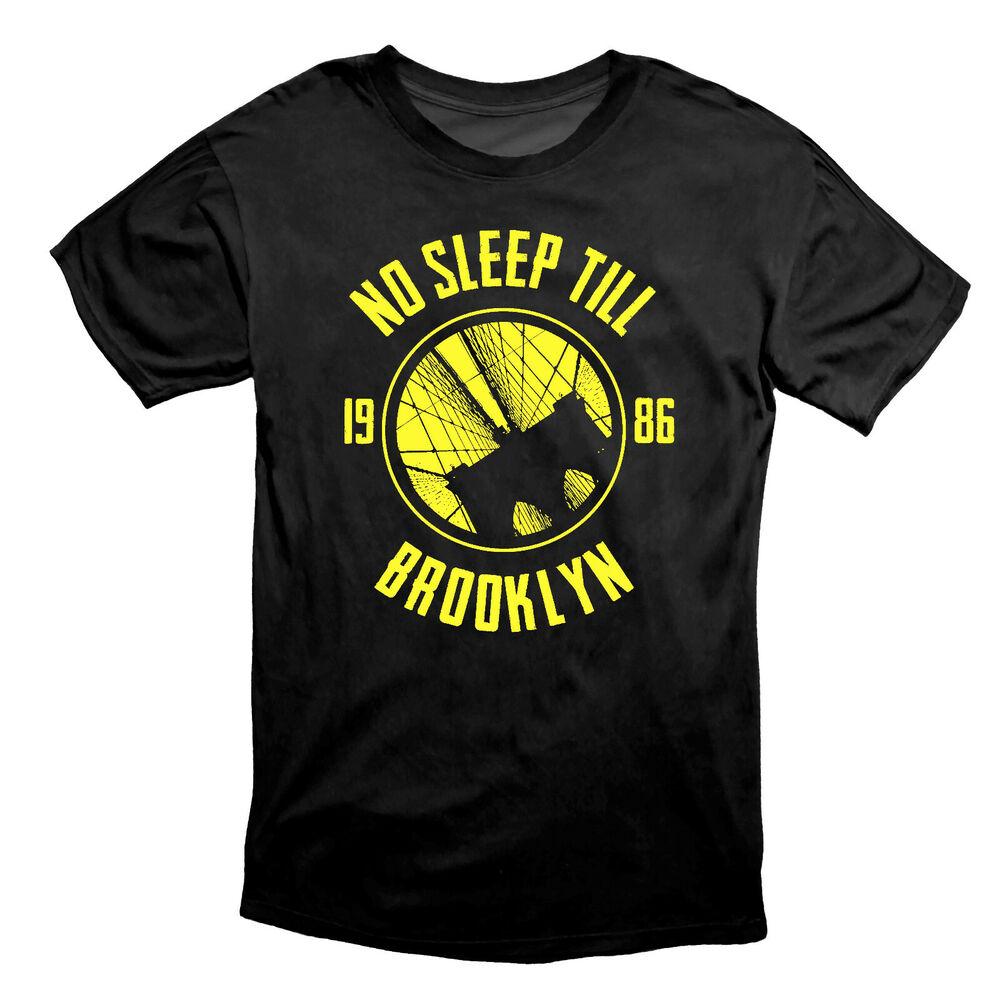Черная желтая футболка унисекс Beastie Boys No Sleep Till Brooklyn Old School в стиле хип-хоп
