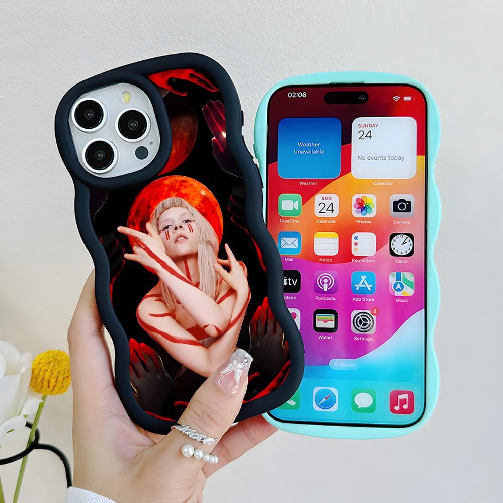 Чехол для мобильного телефона Aurora Aksnes с волнистым краем из ТПУ для iPhone 17 16 15 14 13 12 11 Air Pro Max Plus Цветная крышка