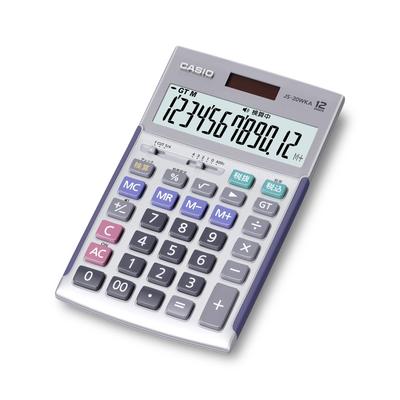 Casio Профессиональный бизнес-калькулятор с 12 разрядами, сертифицированный по Закону о зеленых закупках и имеющий эко-маркировку, Функция, Тип, Серебристый, JS-20WKA-SR-N,