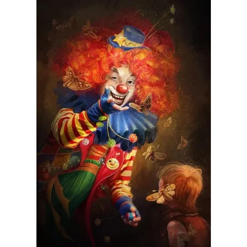 Яркий цирковой клоун холст настенное искусство игривый Джокер акробатика плакат принты для гостиной игровой площадки декор